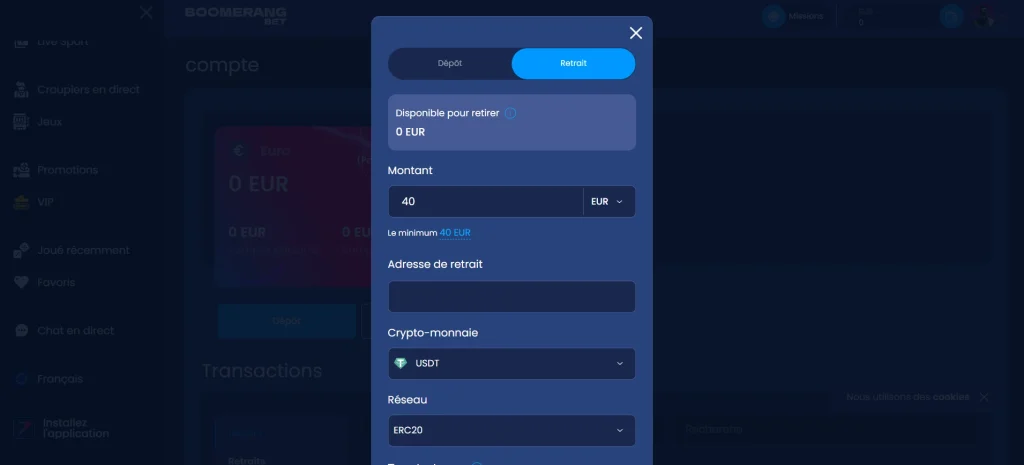 boomerang bet casino retrait